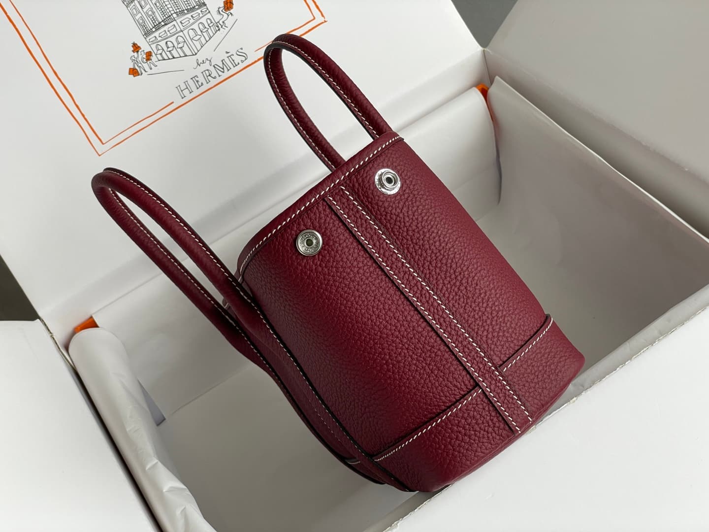 Hermes Garden Party 23 bag in Rouge H Togo Leather WAX High