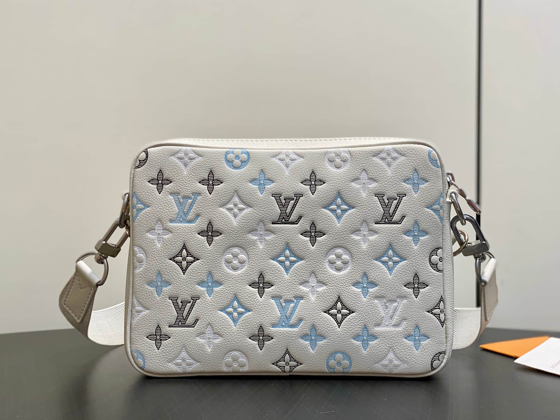 Louis Vuitton Trio Messenger Ecru White Monogram Shadow calfskin leather M28854 High