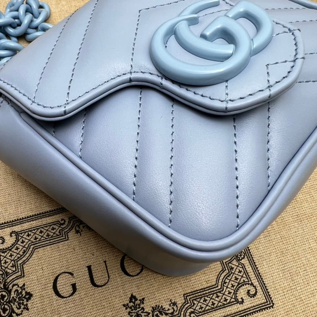 Gucci GG Marmont belt bag ‎739599 blue High