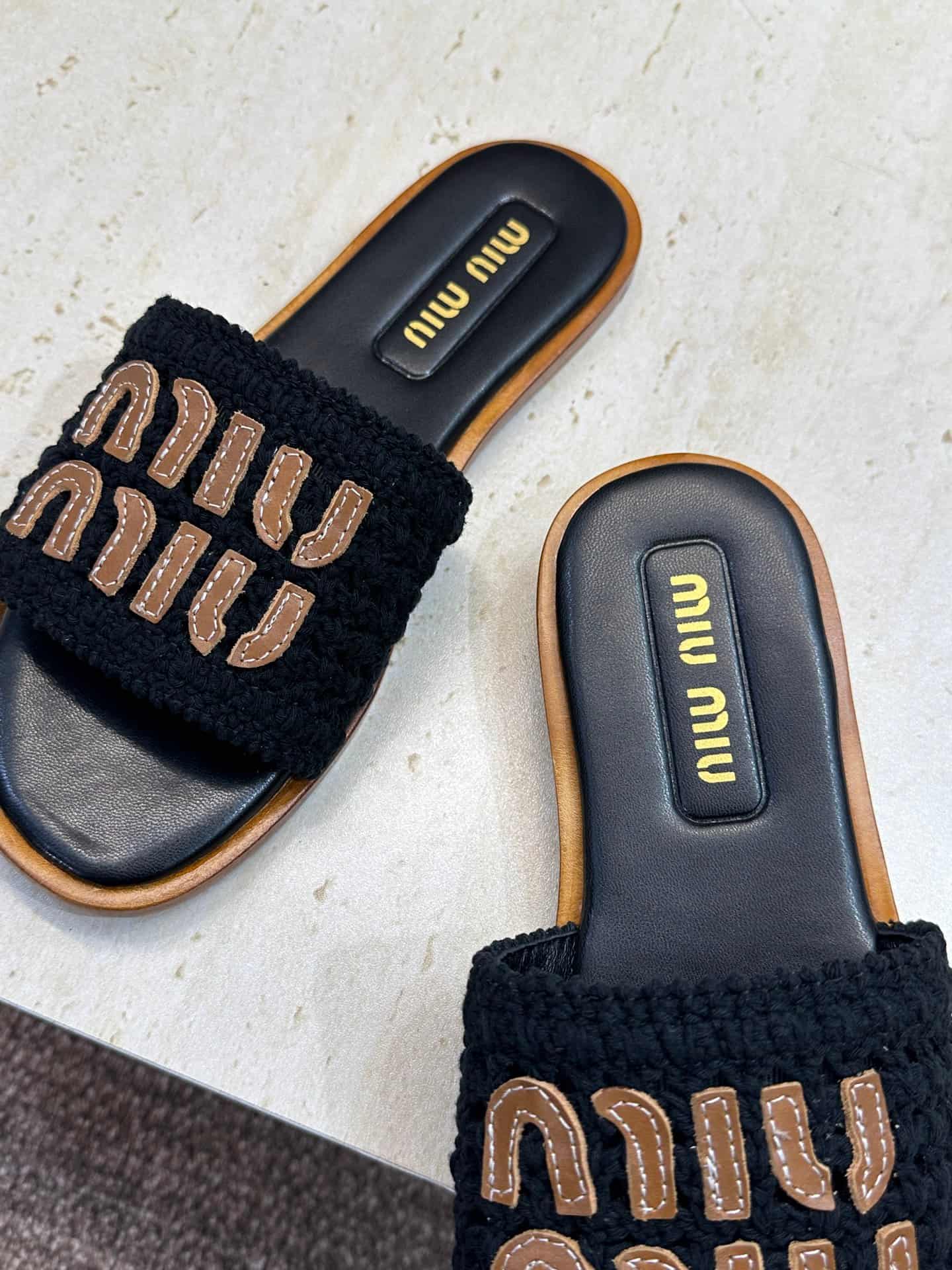 Miu Miu Crochet Slide Sandal Shoes Women