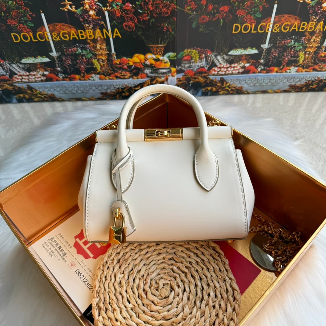 Dolce & Gabbana Mini Marlene Day leather tote bag white High