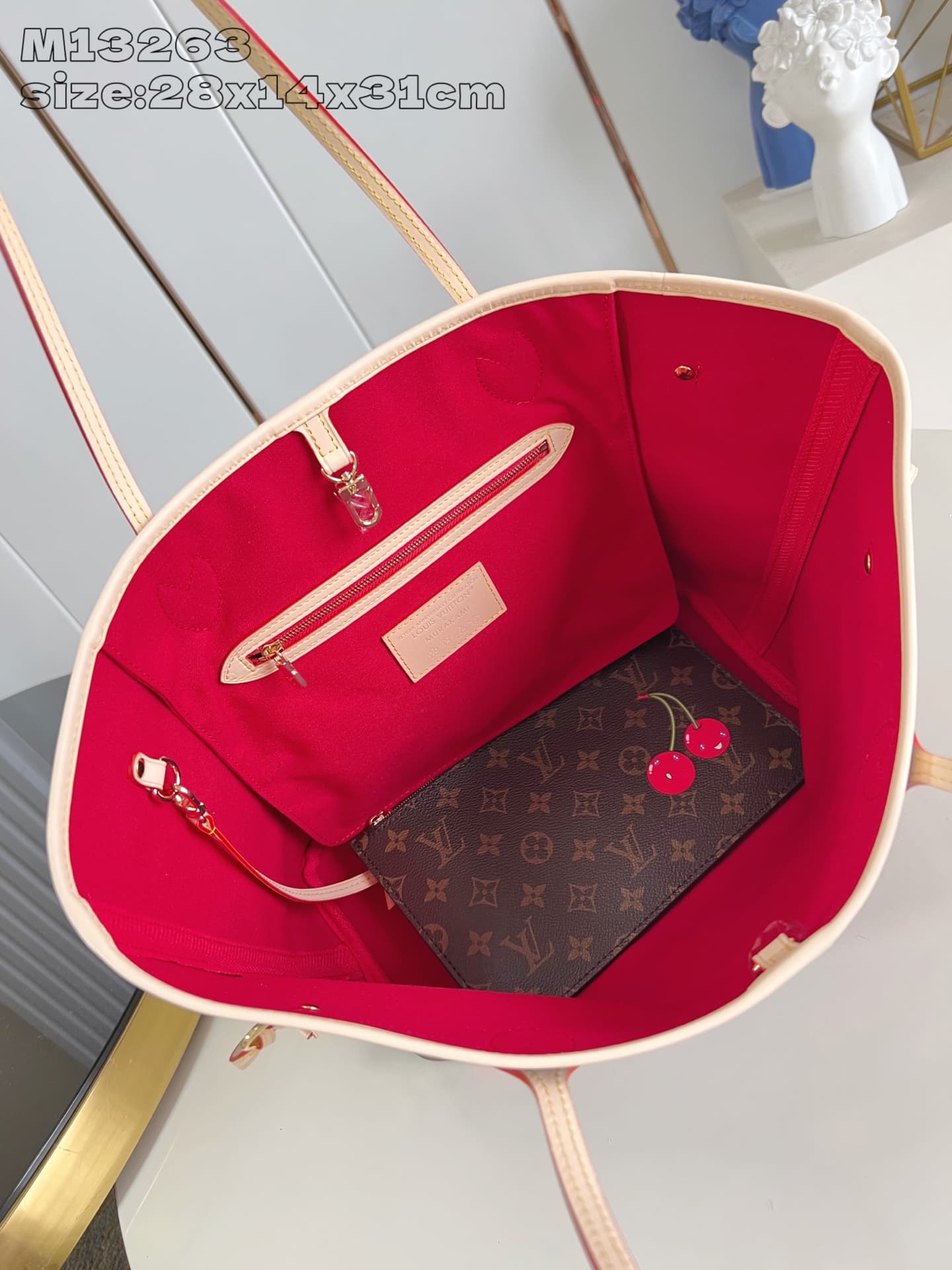 Louis Vuitton x Murakami Neverfull MM Monogram cherry coated canvas M13263 High