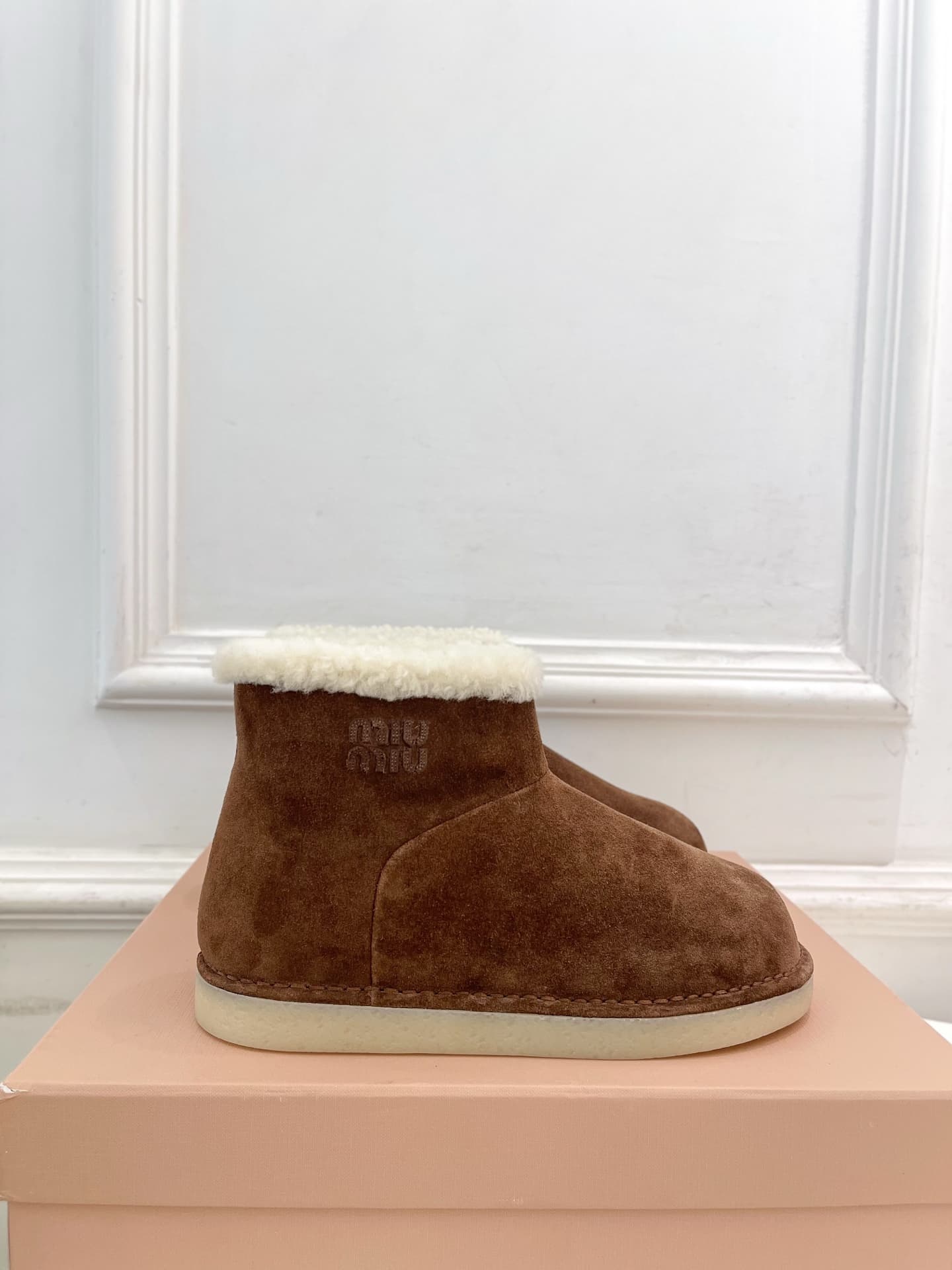 Miu Miu shearling-trimmed Suede Boots