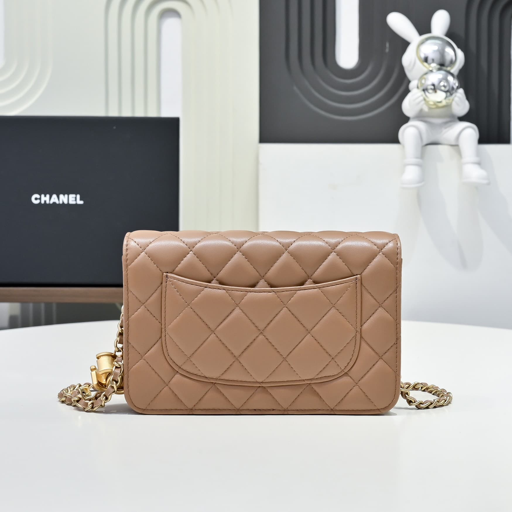 Chanel Wallet on Chain Quilted Leather  & Gold-Tone Metal Caramel AP3938 High