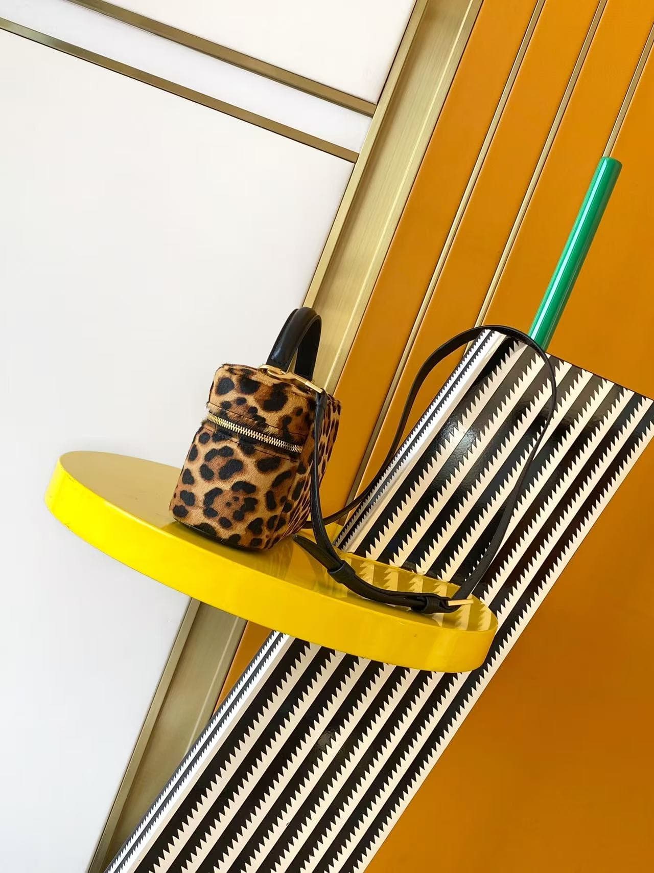 GABY VANITY BAG In Leopard-Print Lambskin Hair High