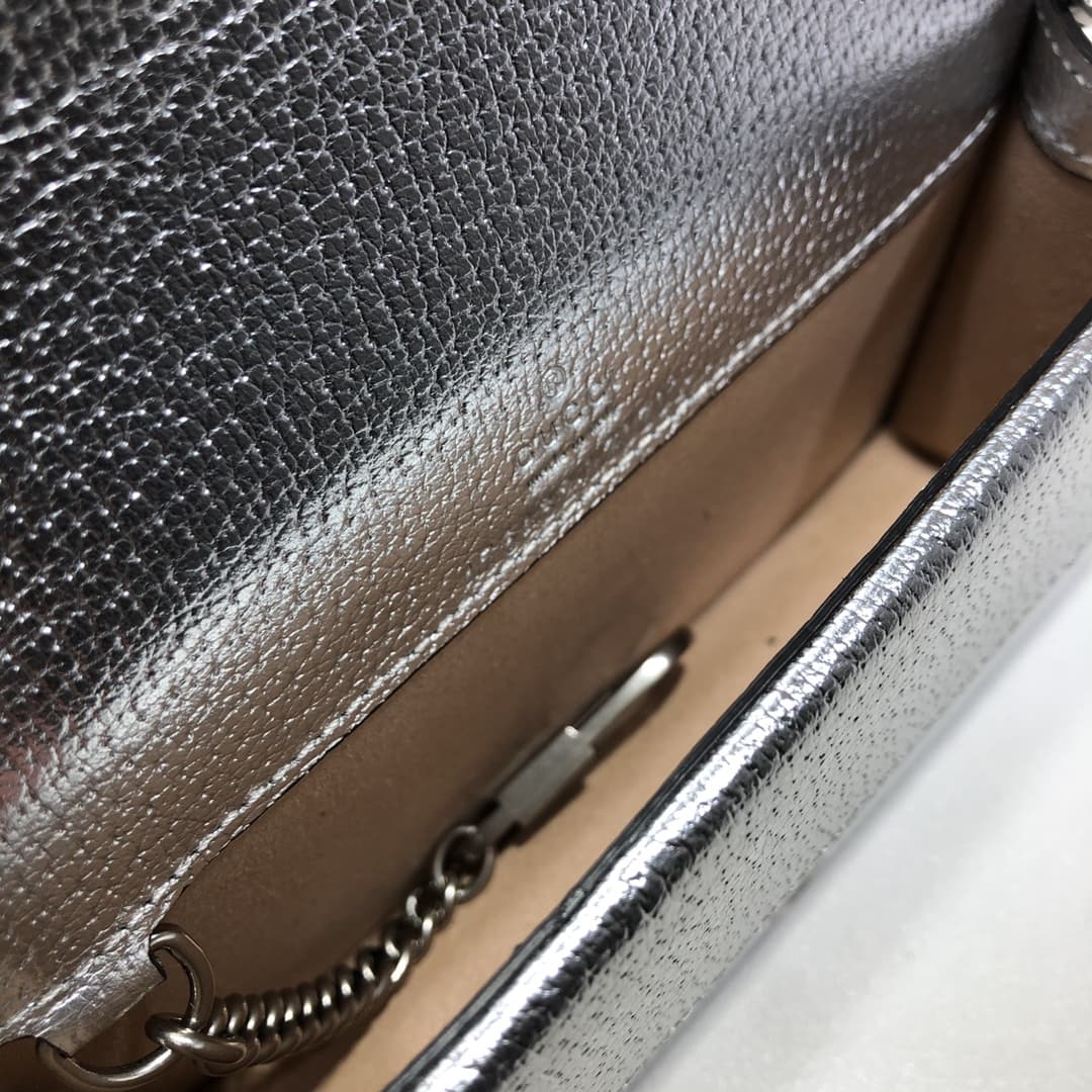Dionysus super mini leather bag 476432 Silver high