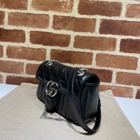 GG Marmont mini New matelassé shoulder bag 446744 Black High