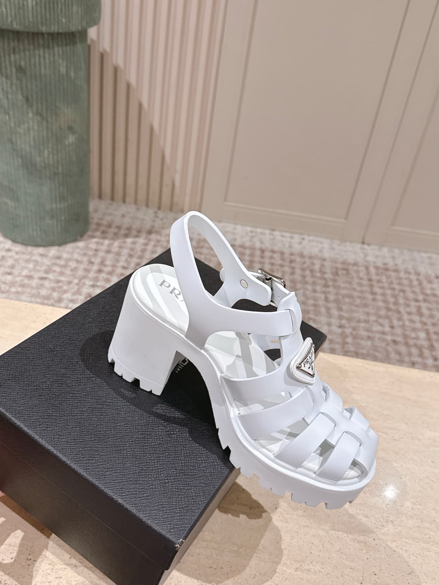 Prada Monolith Rubber Fisherman Sandals Women