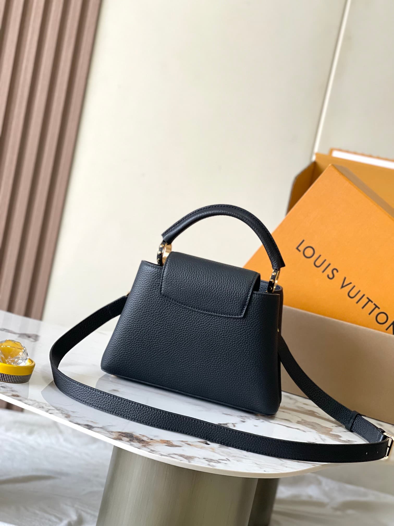 Louis Vuitton Capucines BB Taurillon Leather M24728 Black Top