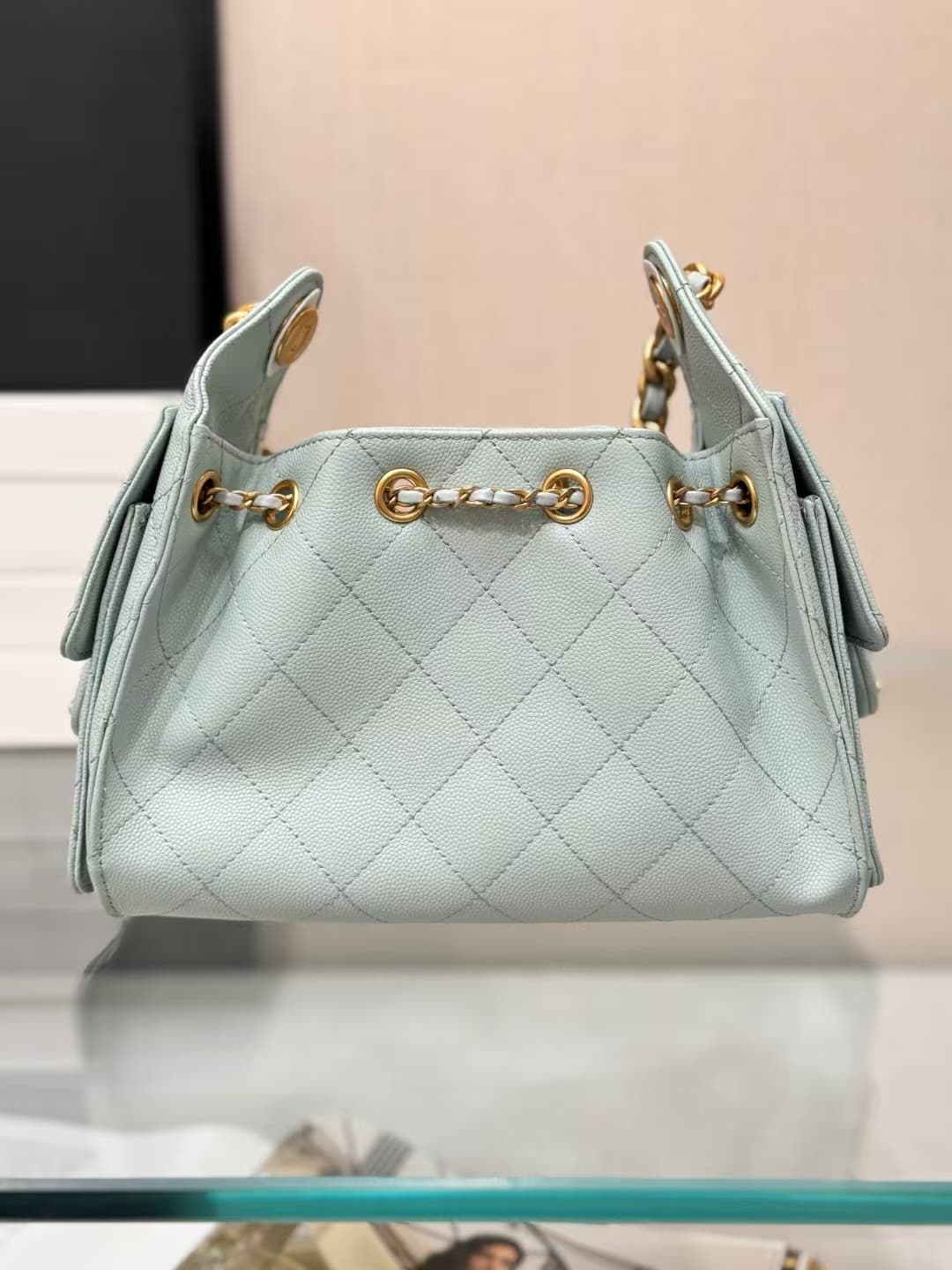Chanel 25 Mini Hobo handbag AS5631 Grained calfskin & gold-tone metal Light-Blue A