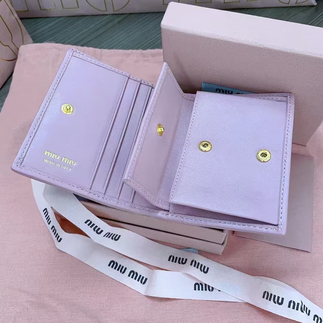Miu Miu Small matelassé nappa leather wallet High