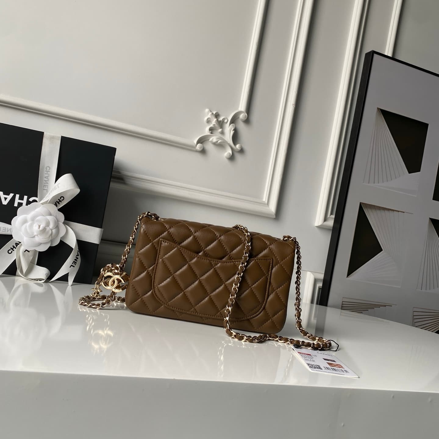 Chanel Classic Flap Bag Lambskin & Gold-Tone Metal AS5759 Dark Brown A