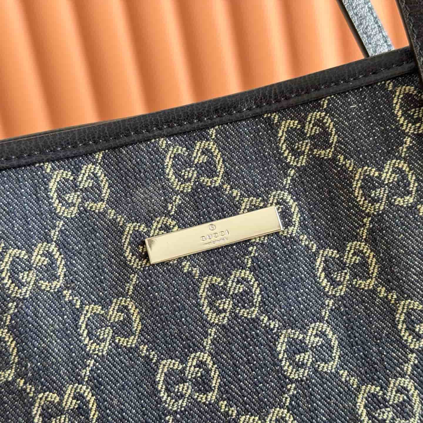Gucci Tribeca large tote bag dark blue GG denim ‎874745 High