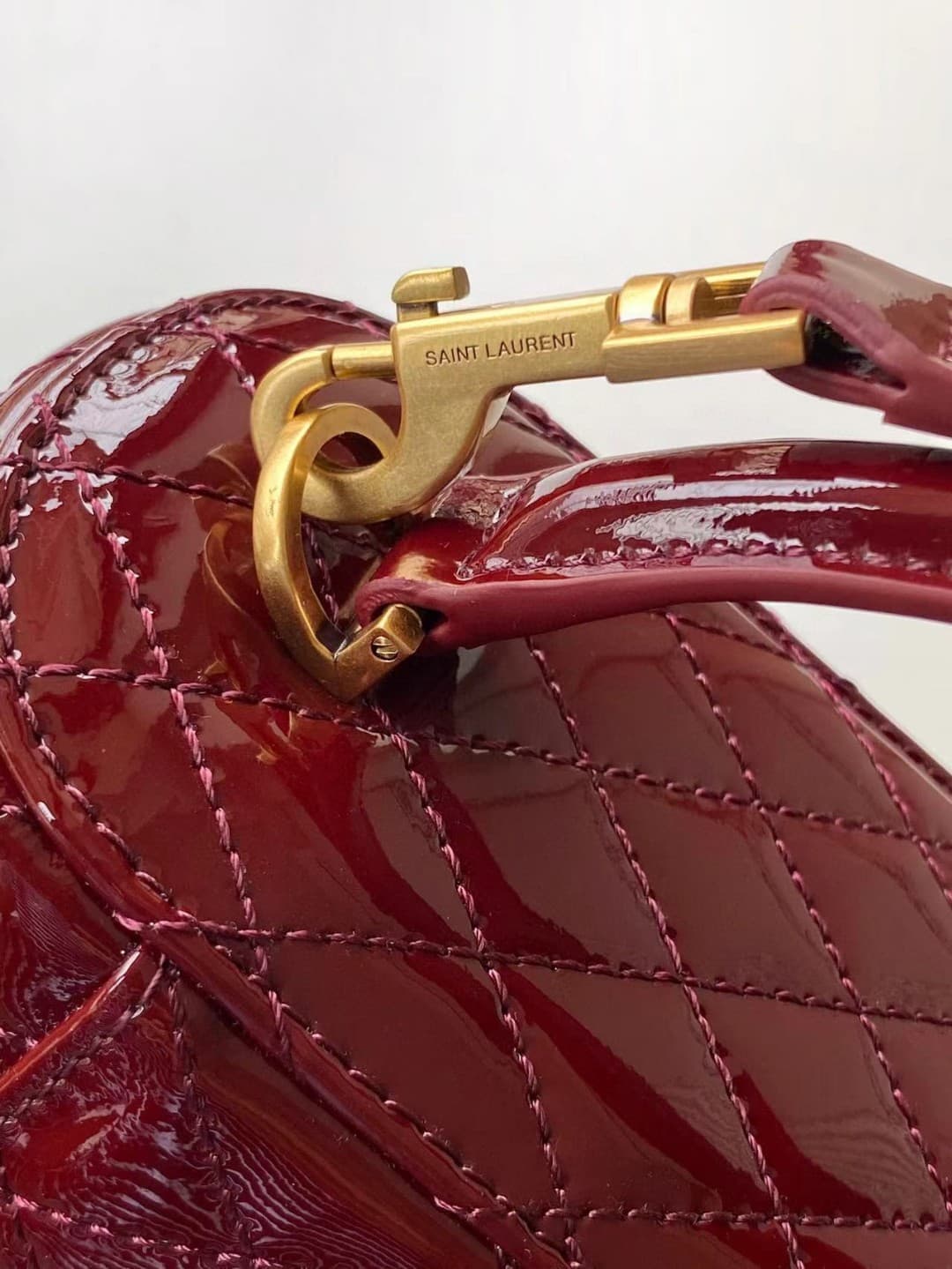 GABY VANITY BAG In Patent Leather Claret High