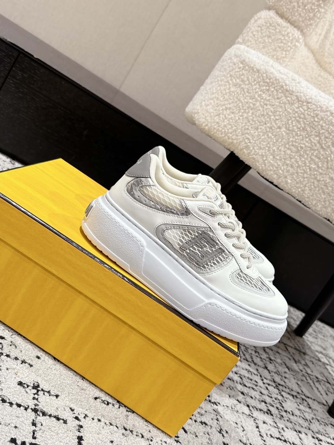 Fendi Match Leather Sneaker shoes Women
