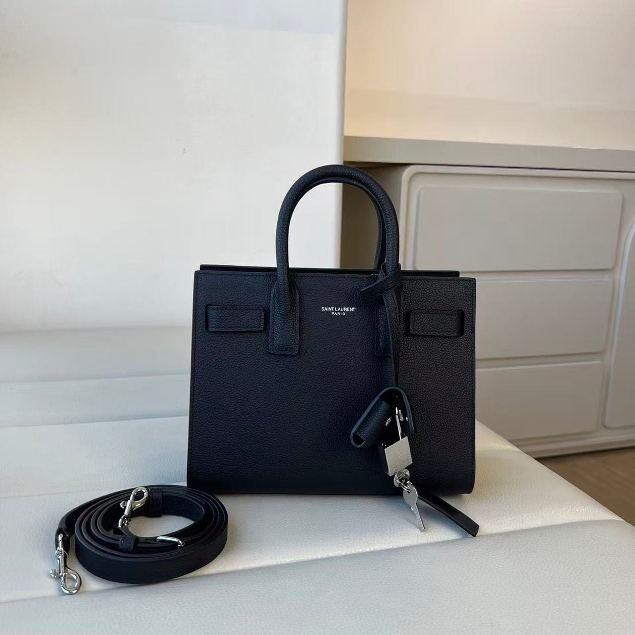 SAC DE JOUR in grained leather BABY MINI SIZE HIGH
