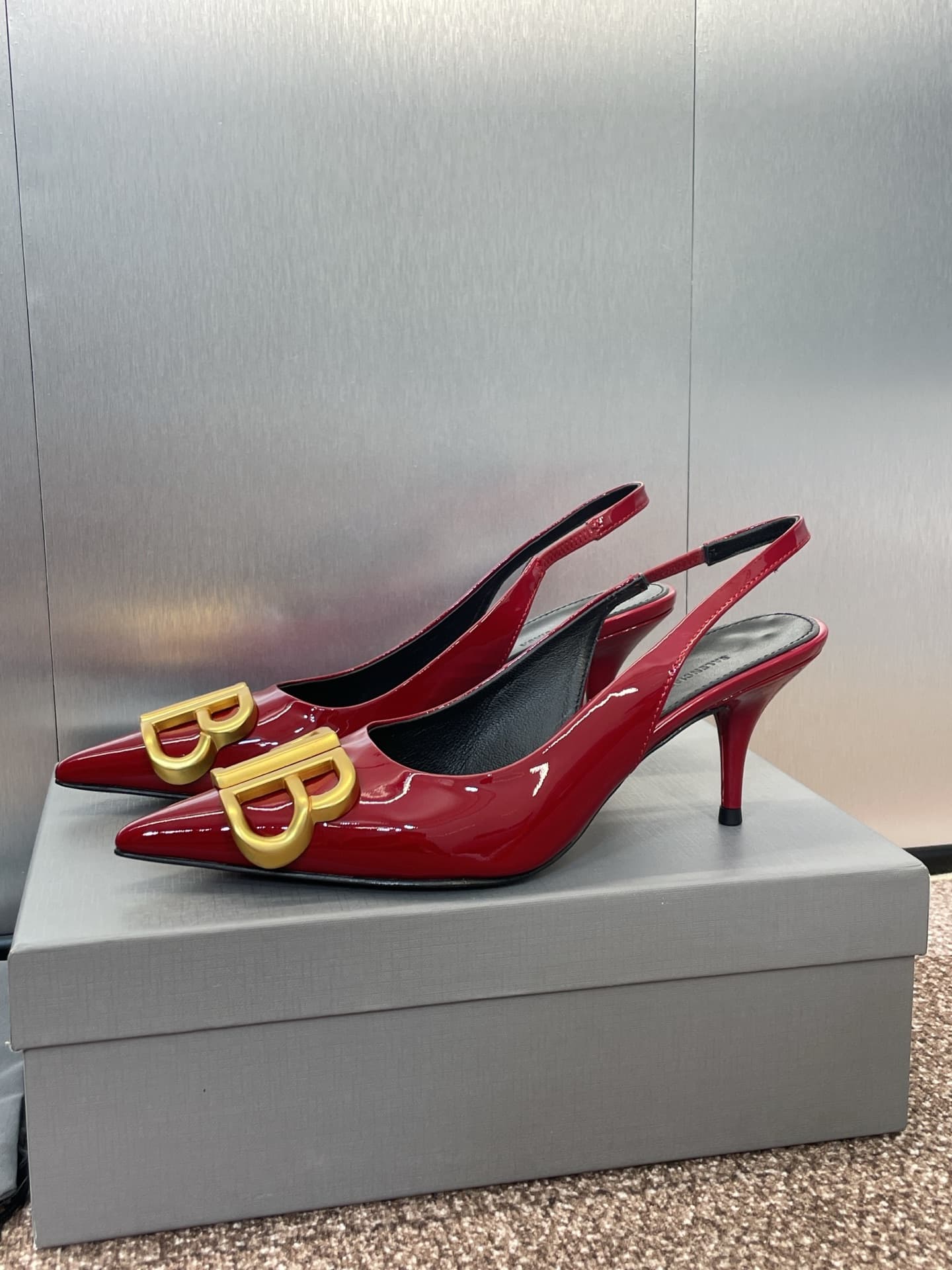 Balenciaga Patent Leather Flat Shoes Medium Women
