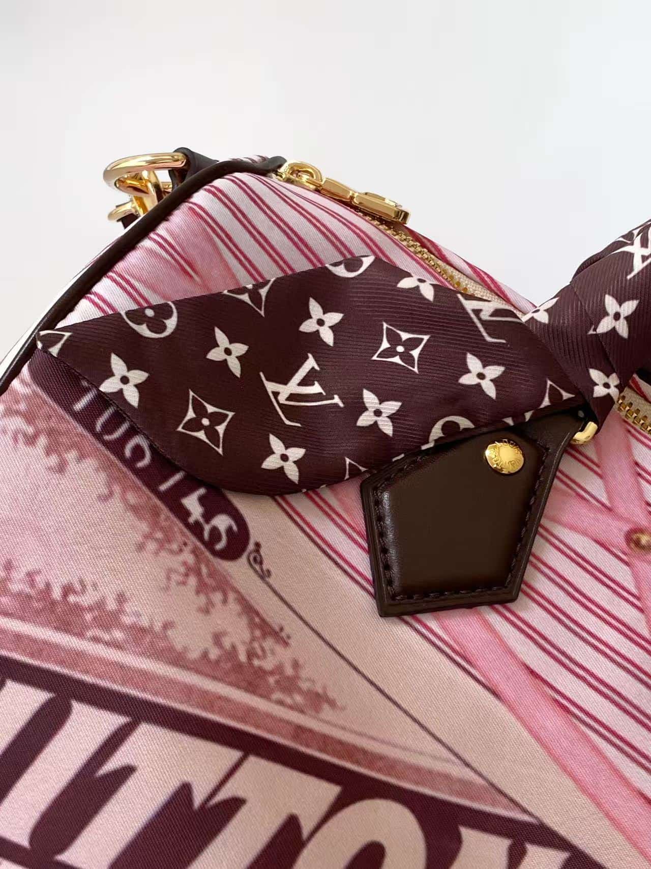 Louis Vuitton Speedy Soft 30 Beige/Pink Textile M28750 High