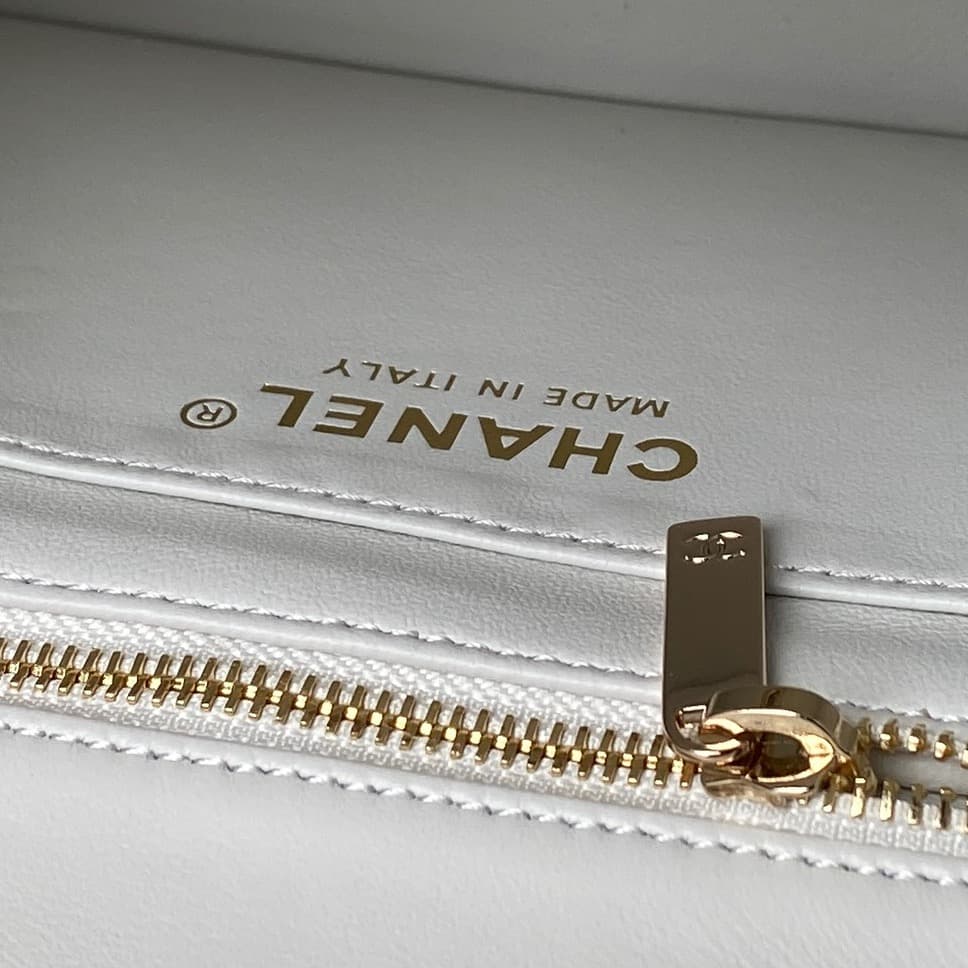 Chanel Mini Classic Flap Bag Lambskin & Gold-Tone Metal AS5758 White High