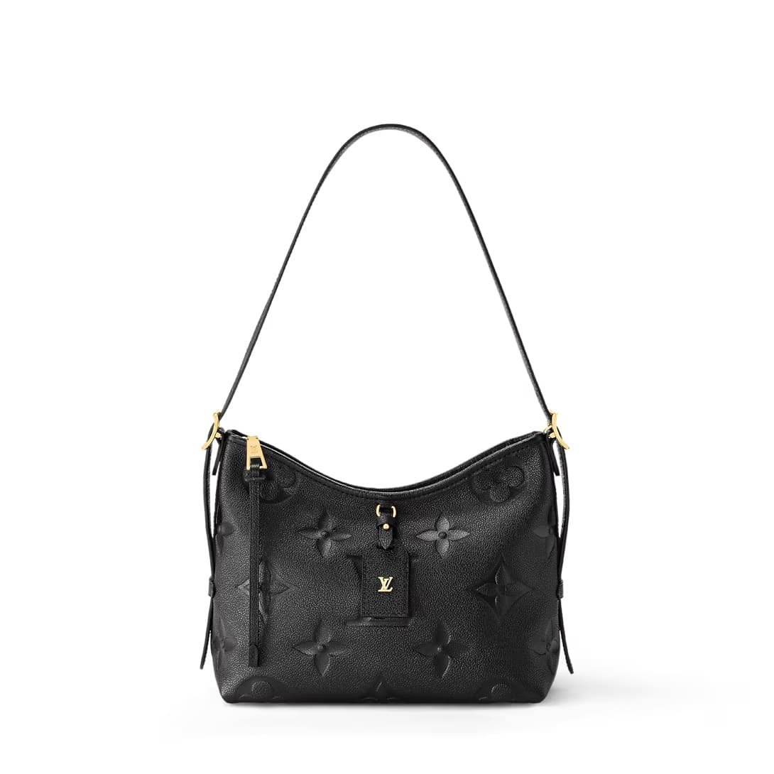 Louis Vuitton CARRYALL PM Black Embossed supple grained cowhide leather M46288 TOP