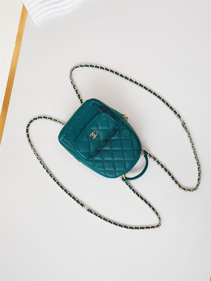 Chanel Mini Backpack Grained Calfskin Gold-Tone Metal AP3753 Olive A