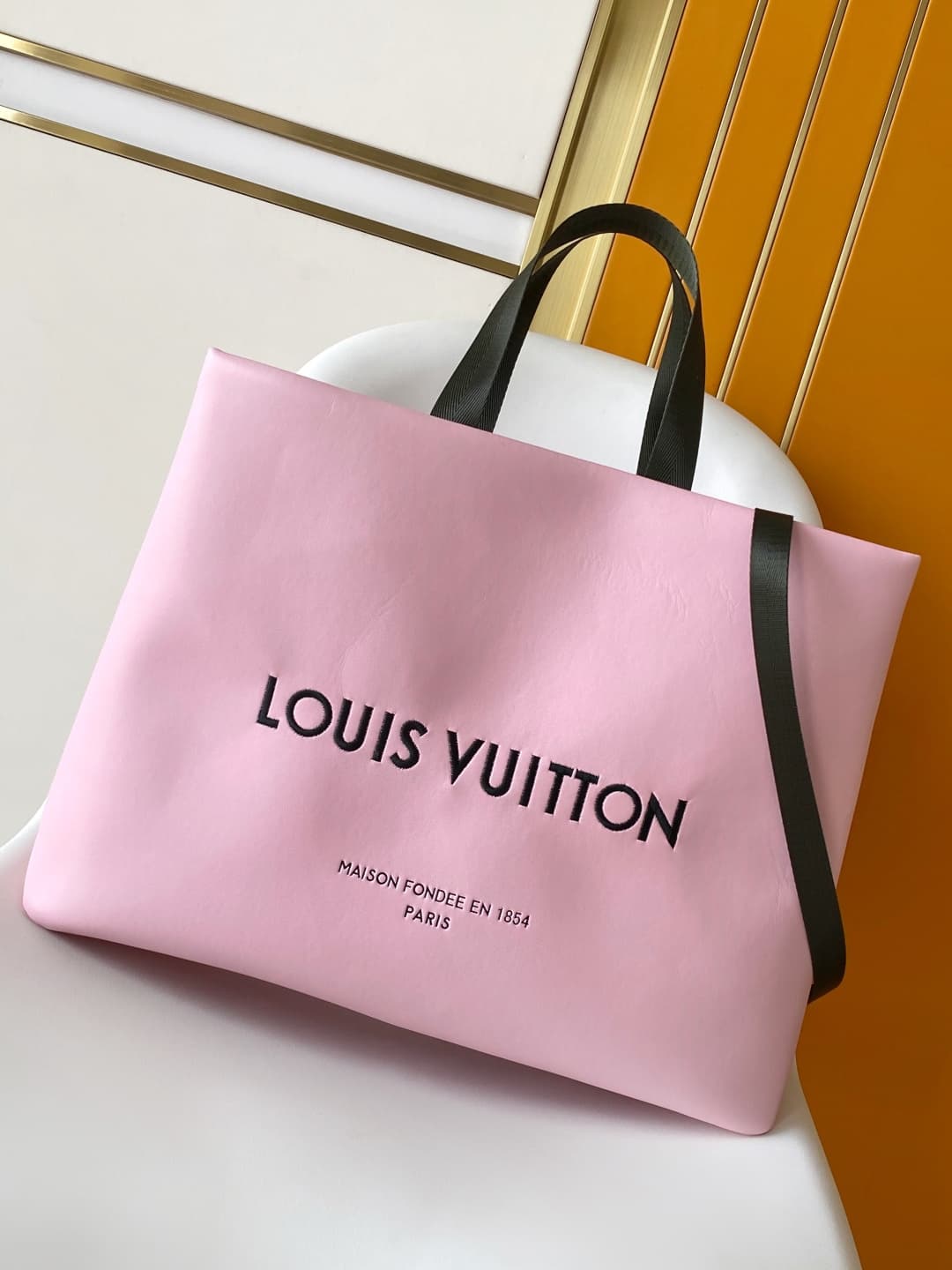 Louis Vuitton Shopper Tote MM Pink Cowhide leather M15273 High