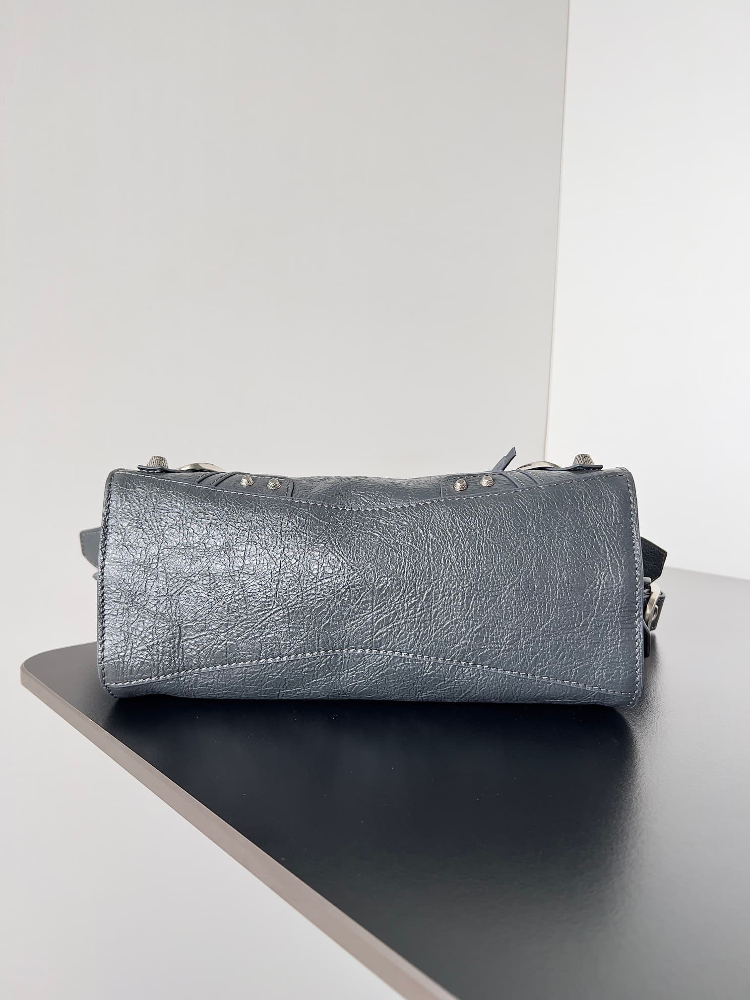 Balenciaga Small Neo Cagole City bag in anthracite grey lambskin leather High