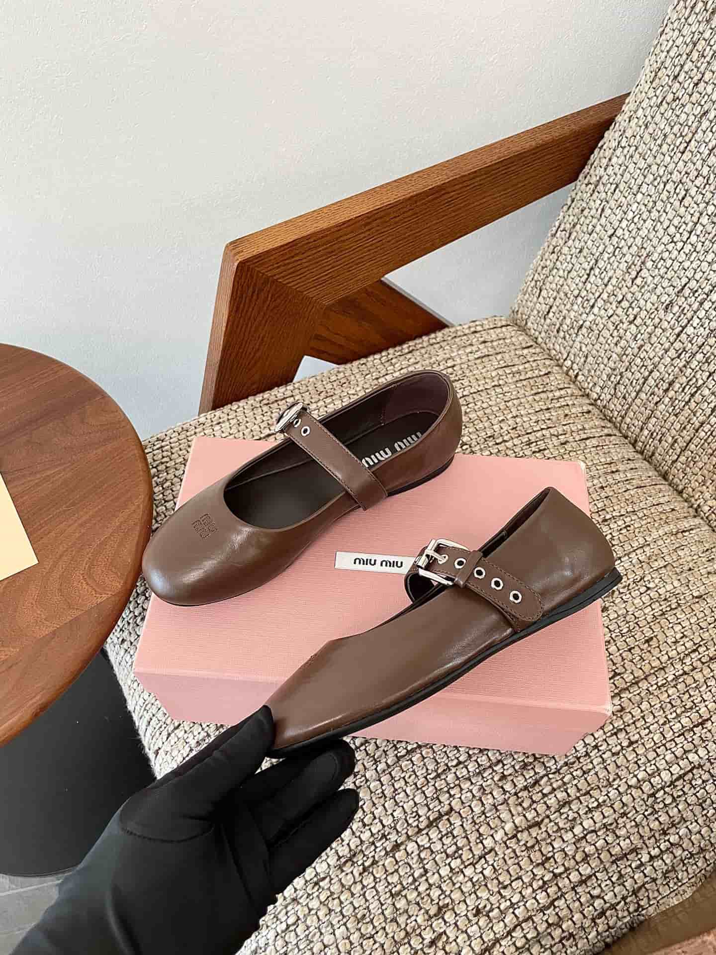 Miu Miu Nappa Leather Ballet Flats Women