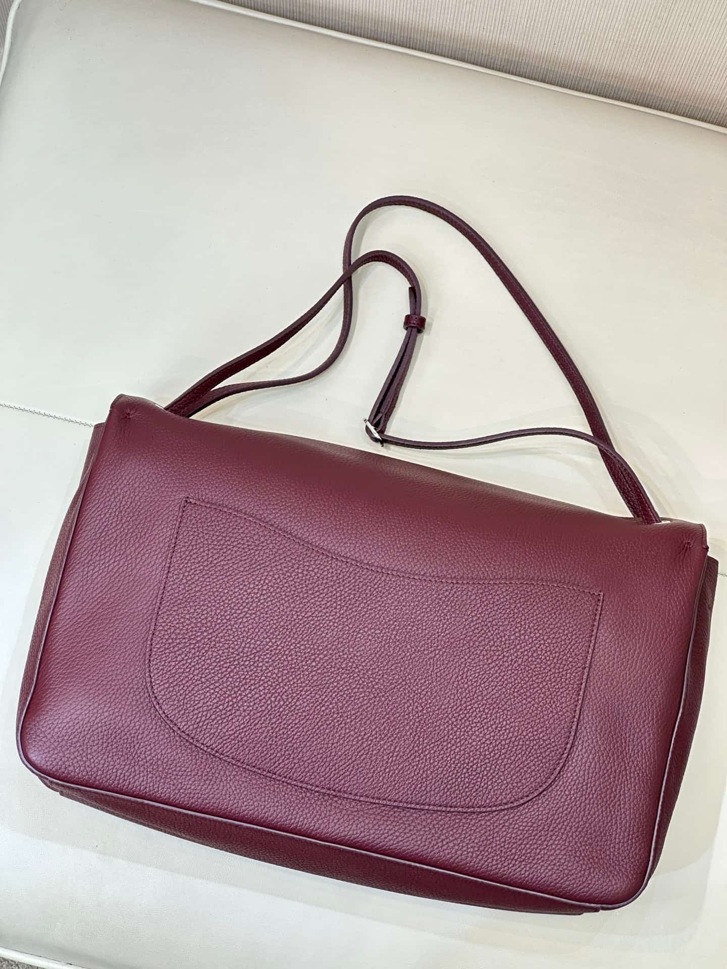 Chanel Maxi Flapbag Grained Calfskin & Silver Metal Claret AS6233 TOP