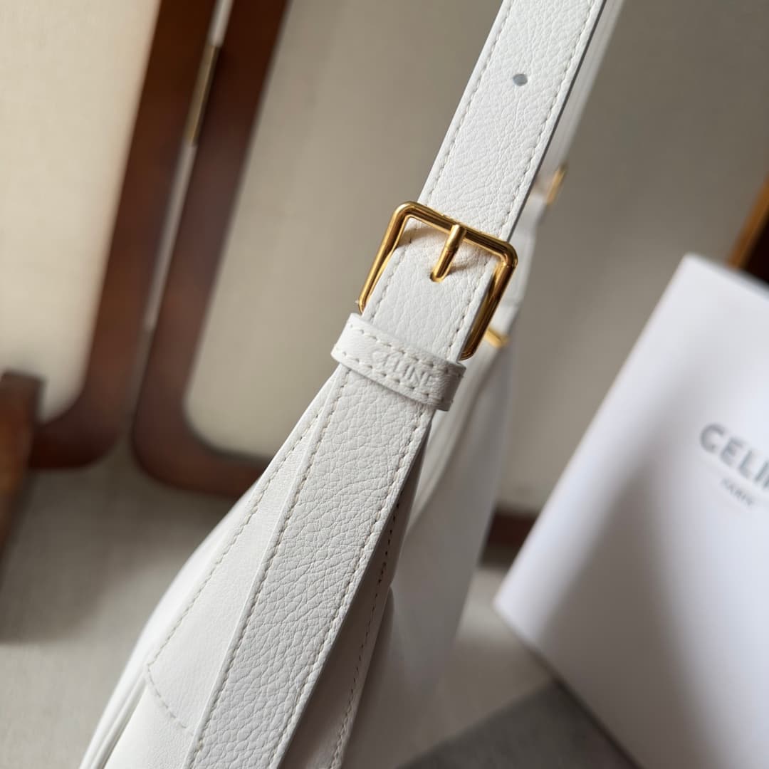 Celine Heloise Bag in White Supple Grained Calfskin High