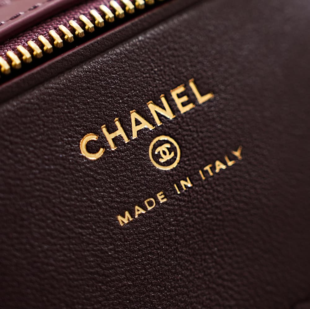 Chanel Mini Timeless Classic Barrel Bag crocodile-embossed calfskin& Gold-Tone Metal dark burgundy AP5390 A