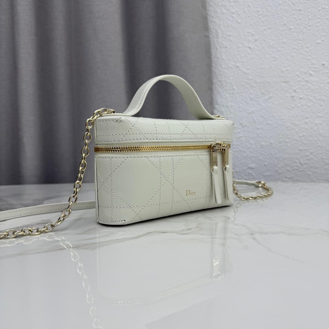 Dior Trianon Soft Vanity Bag White Lambskin S4613 High