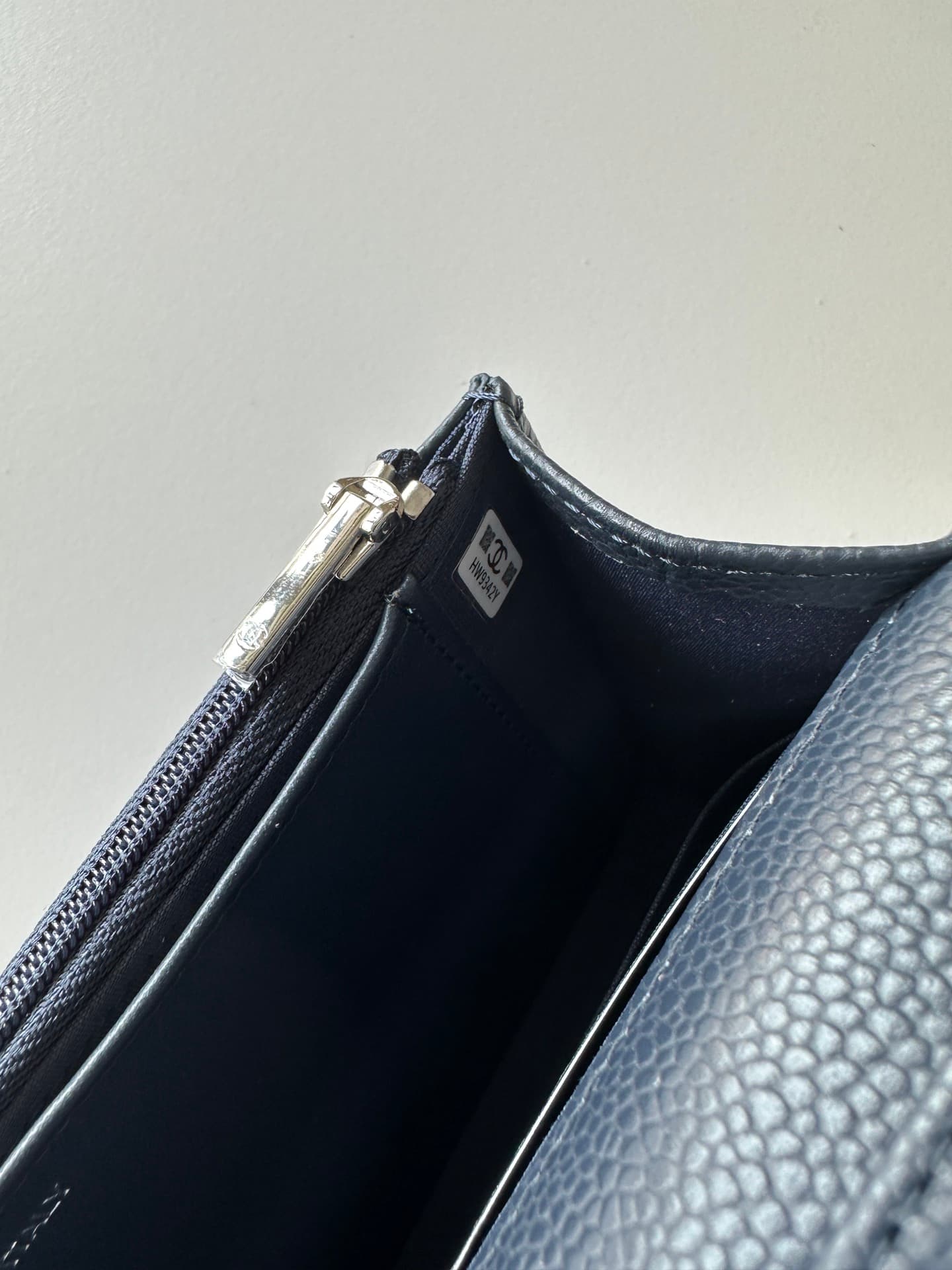 Chanel Classic Wallet on Chain Grained Shiny Calfskin & Silver-Tone Metal AP4241 Black High