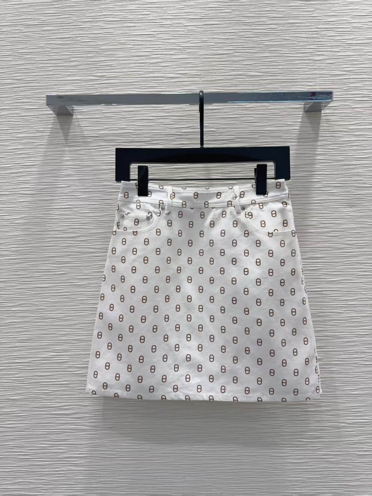 Hermès denim miniskirt in Chaine d'Ancre printed
