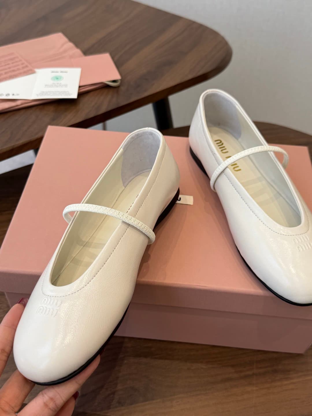 Miu Miu Leather Ballet Shoes Women