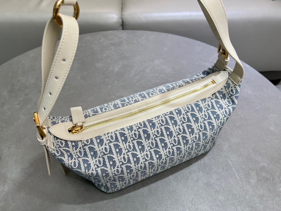 Small D-Journey Bag Sky Blue Dior Oblique Jacquard High