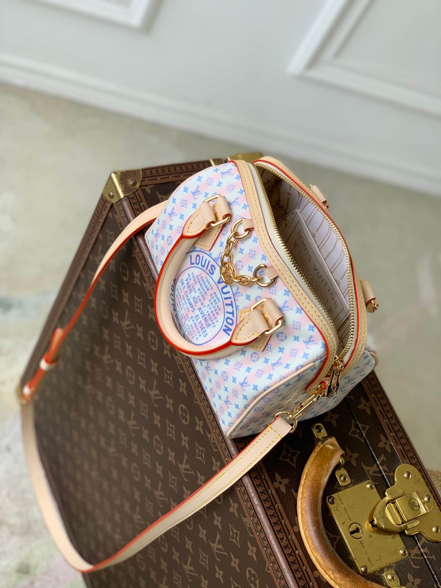 Louis Vuitton Speedy Bandoulière 20 Blue Coated canvas M28668 High