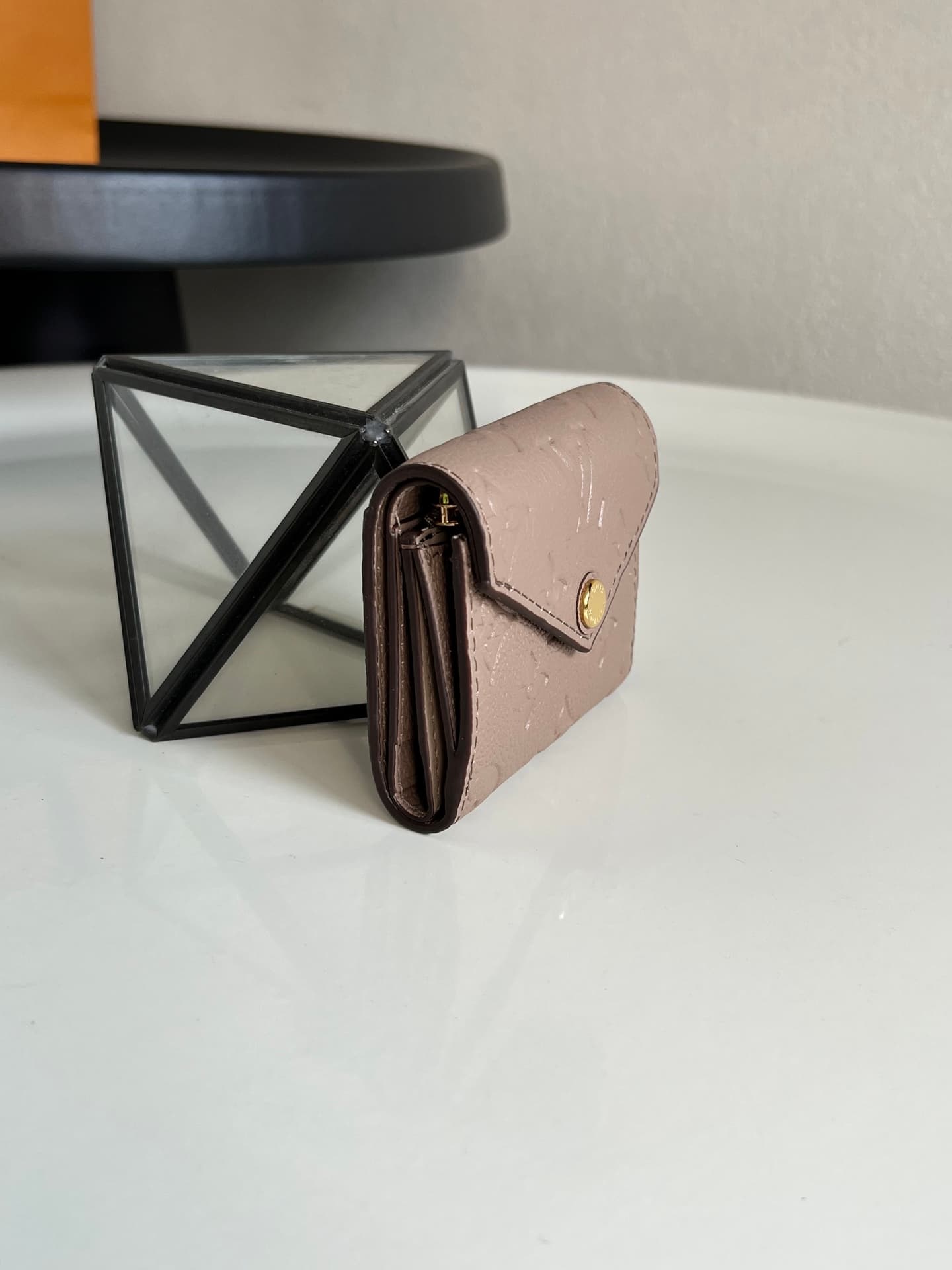 Louis Vuitton Zoé Wallet Tourterelle Gray Monogram Empreinte Leather M69800 Hgih