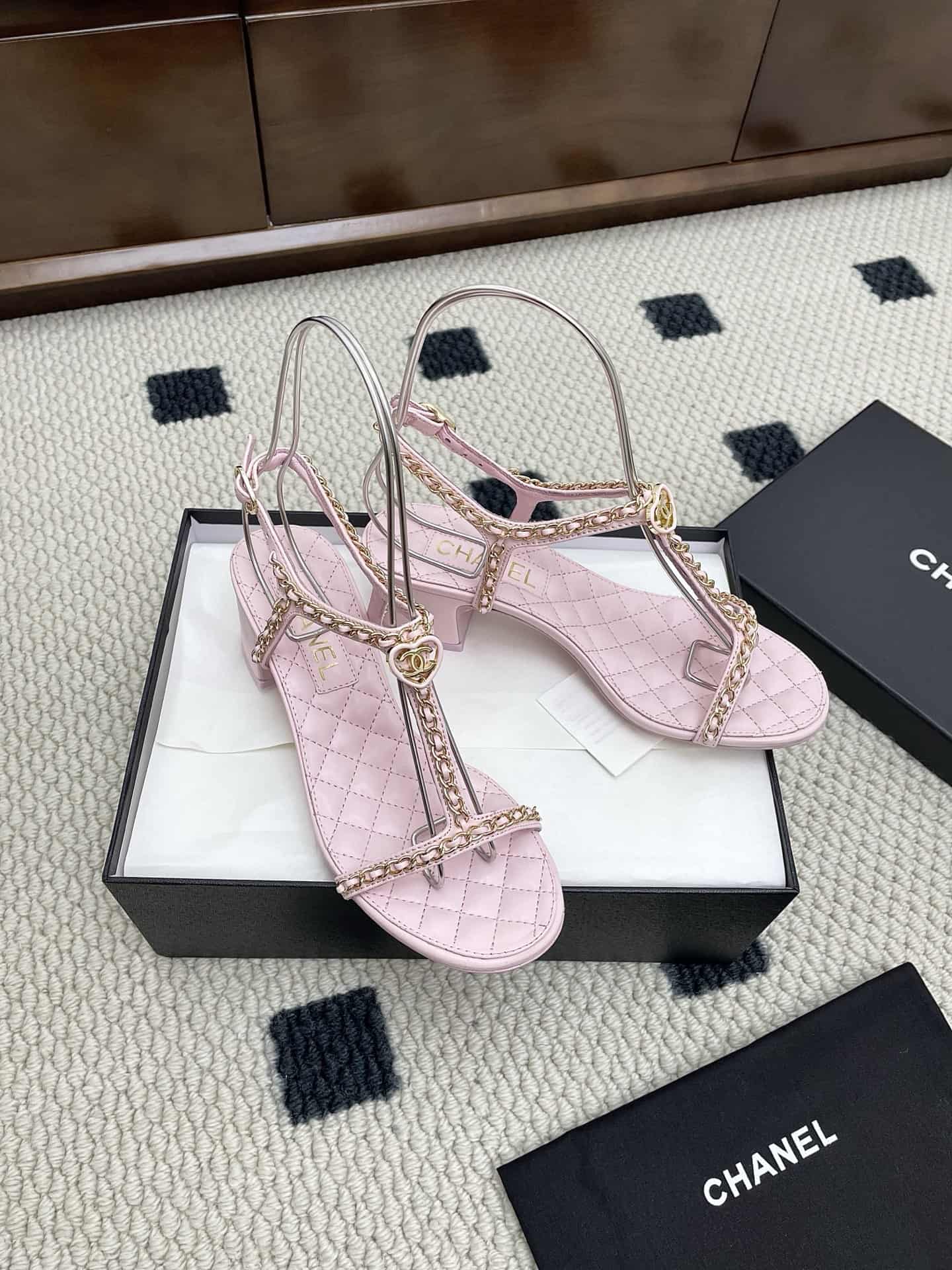 Chanel Slingback Leather Upper Sandal shoes Women