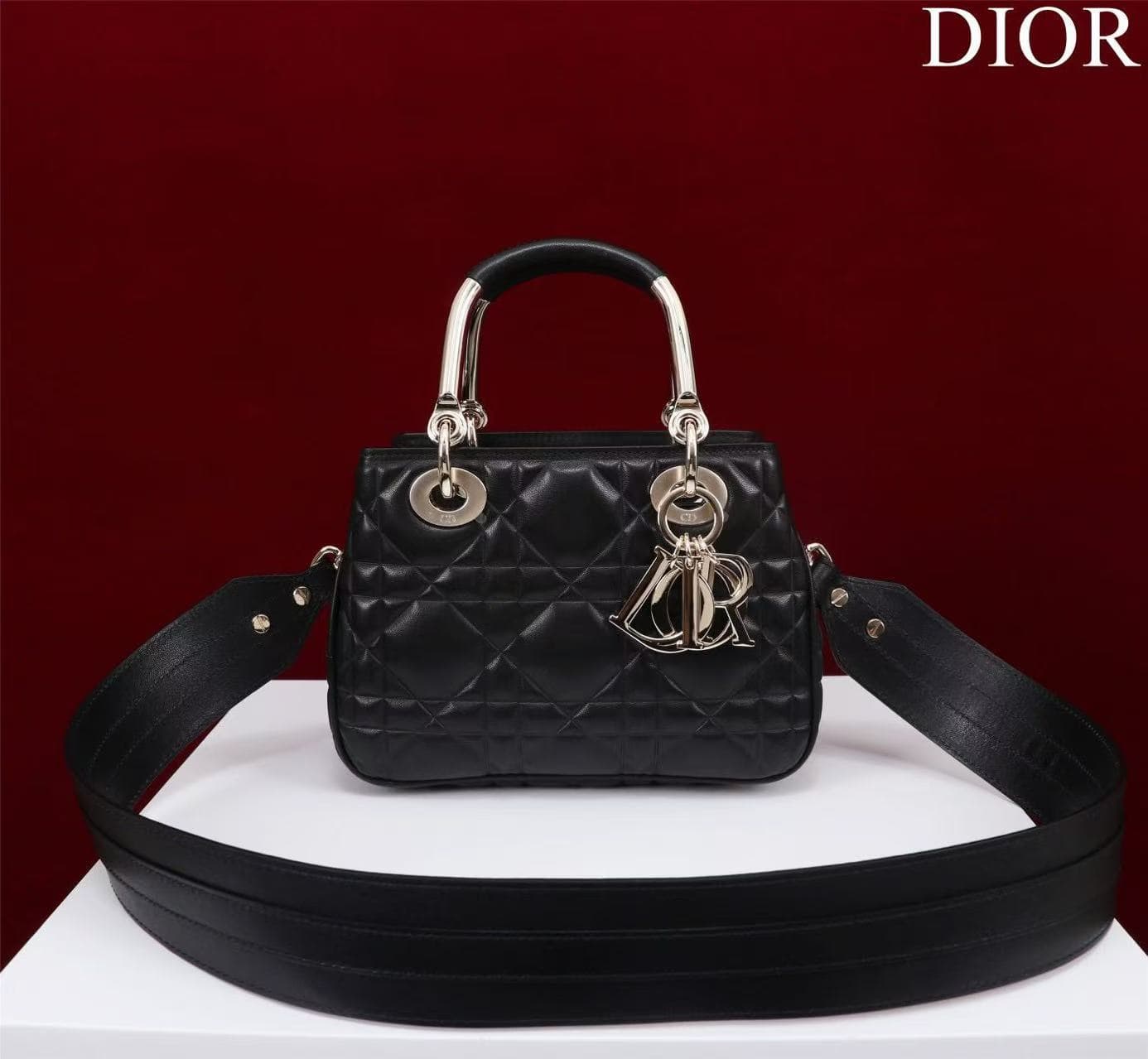 Dior Lady 95.22 Small Handbag Cannage Black High