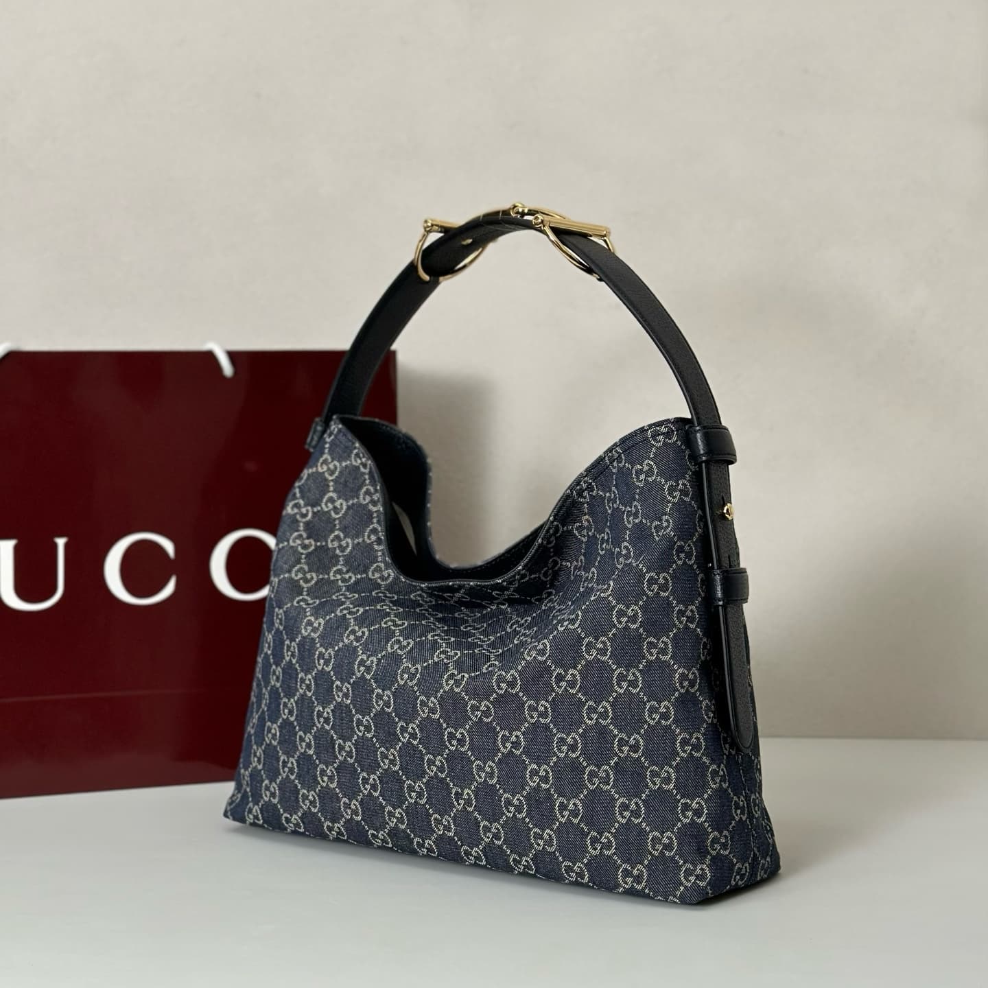 Gucci Beatrix medium tote bag 850926 Dark Blue GG canvas High