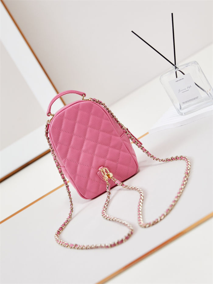 Chanel Mini Backpack Grained Calfskin Gold-Tone Metal AP3753 Pink A