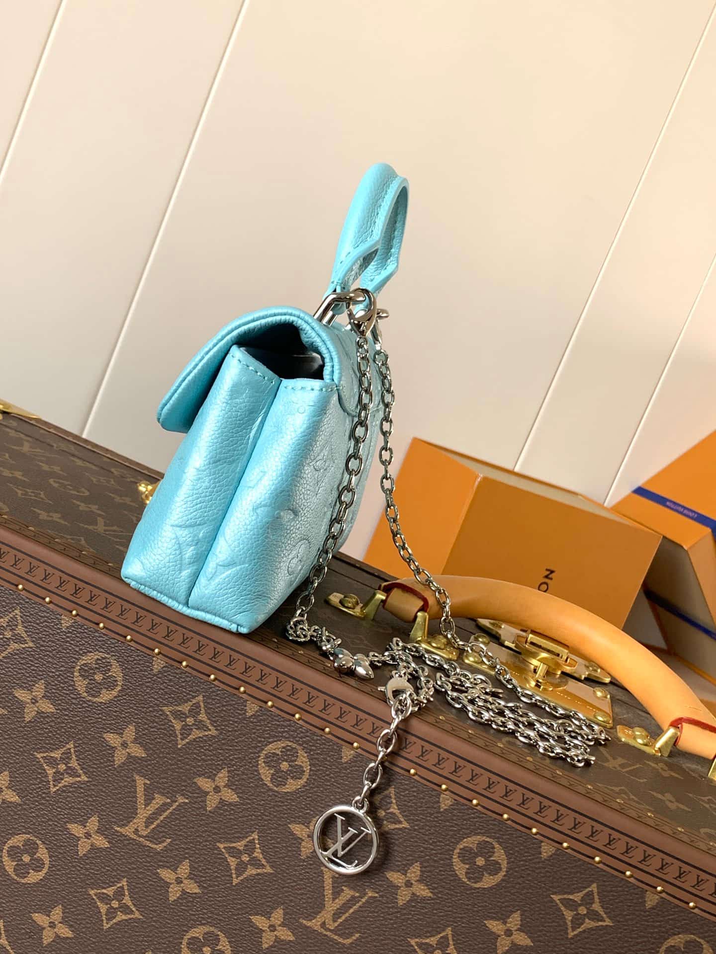 Louis Vuitton Nano Madeleine Azur Frost Supple grained cowhide leather M12211 High
