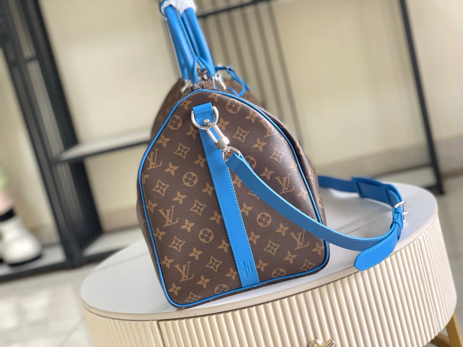 Louis Vuitton Keepall Bandoulière 50 Indigo Blue Monogram Macassar coated canvas M12633 TOP