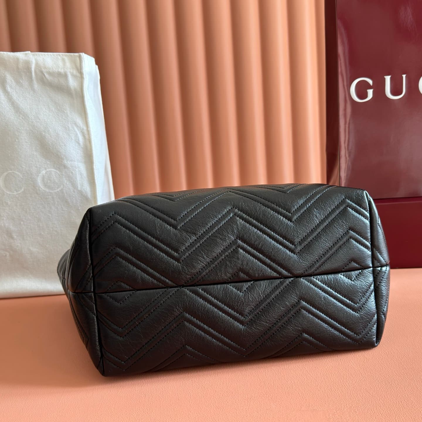 Gucci GG Marmont medium tote bag black leather 855279 High