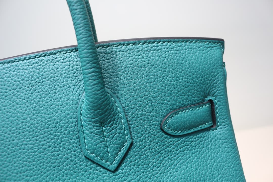Hermes Birkin 25/30/35cm Bag Togo Leather In Blue Paon WAX High