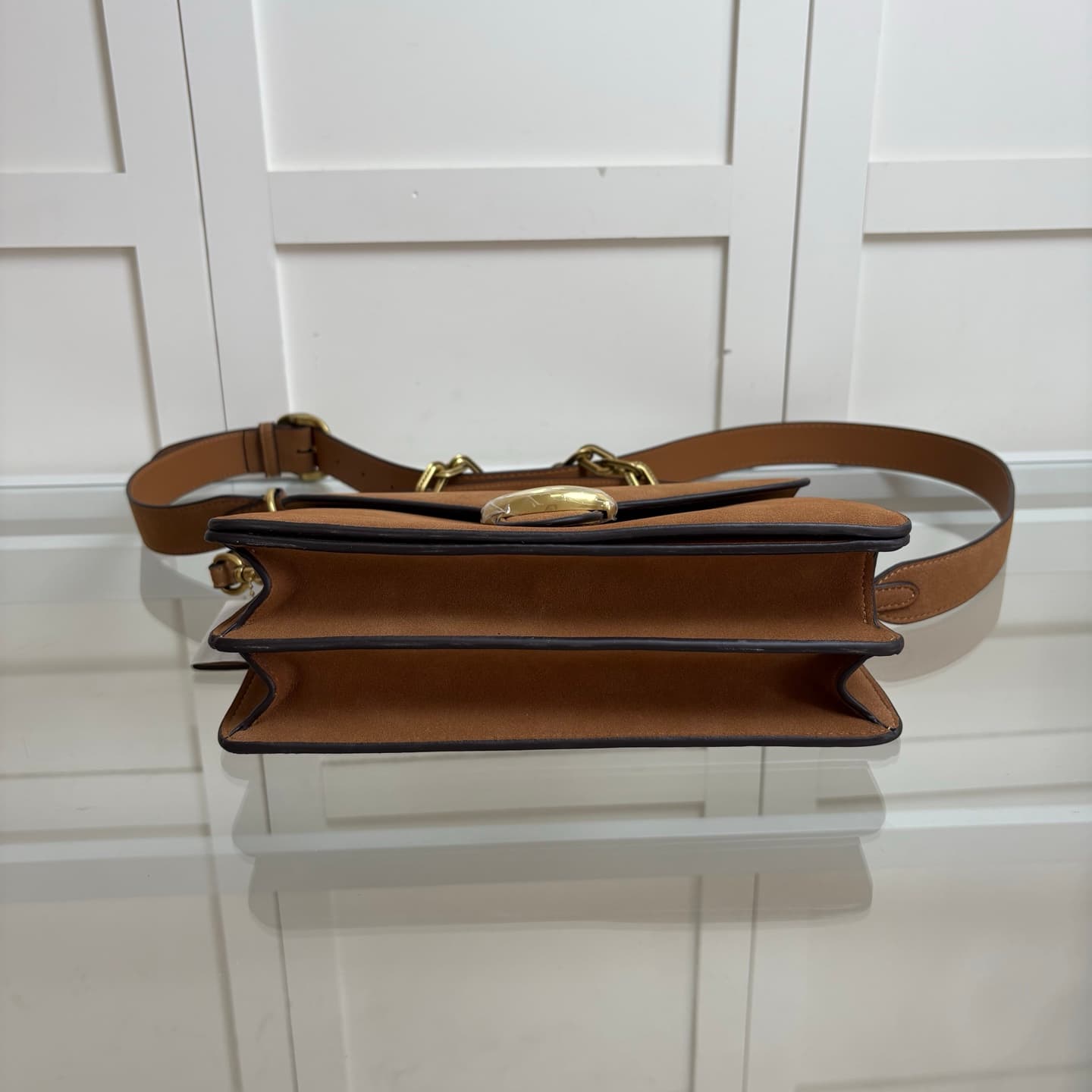 Coach Small Chain Tabby Shoulder Bag  Brown Suede High