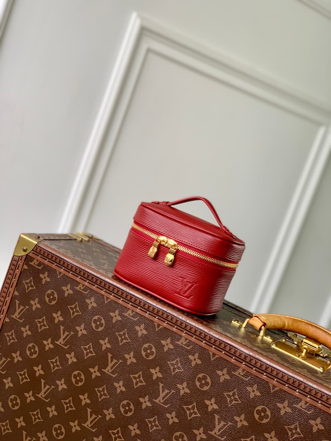 Louis Vuitton Nice Nano Epi grained leather Tender M25857 Monogram Red High