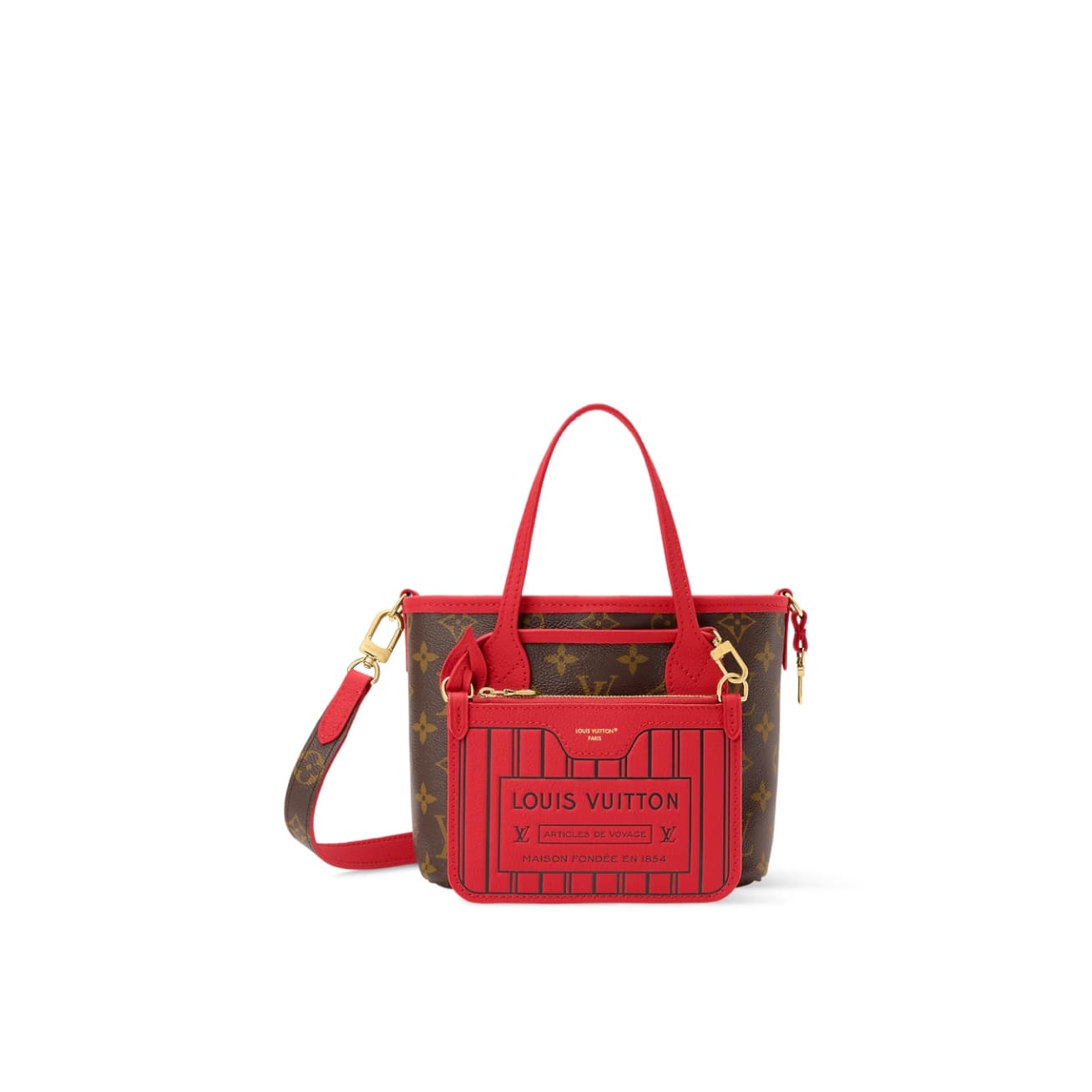 Louis Vuitton Neverfull Inside Out BB Monogram/Sari Red M28318 TOP