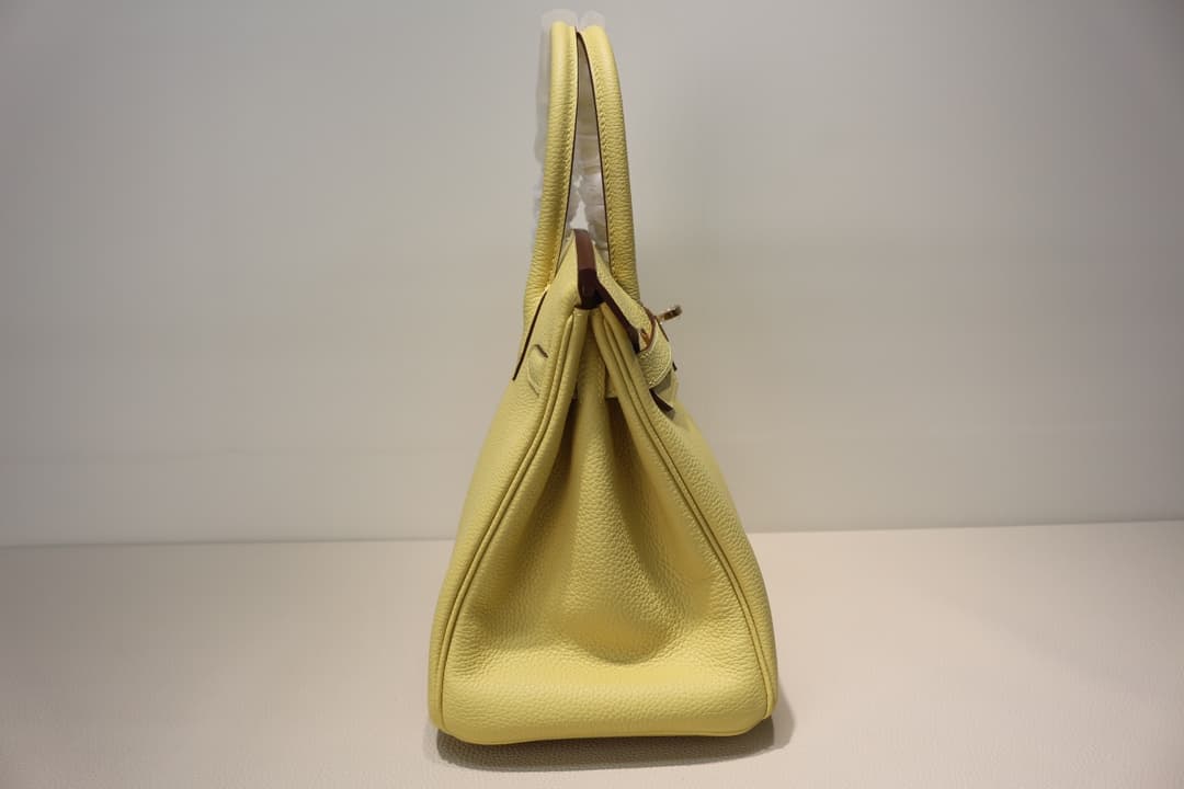 Hermes Birkin 25/30/35cm Bag Togo Leather In Jaune Poussin WAX High